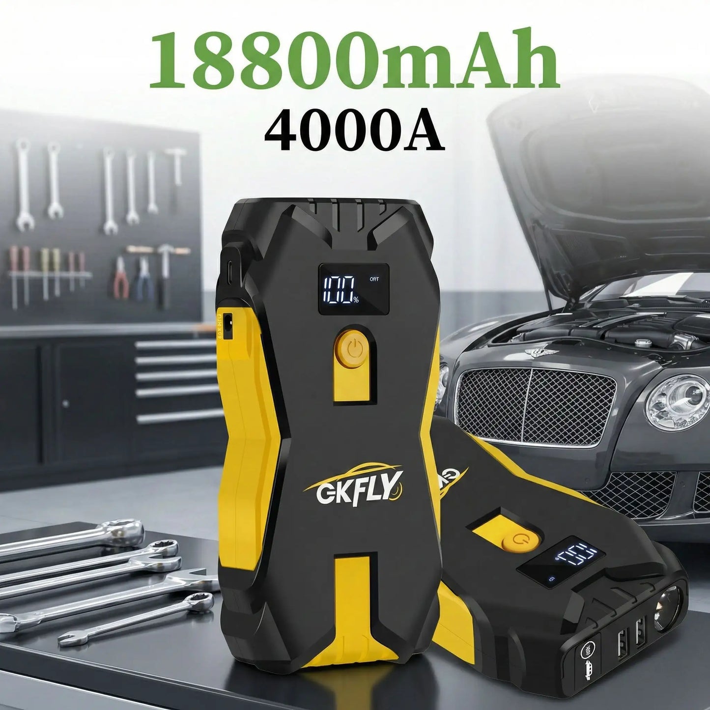 Booster batterie voiture portable 3000A 4000A pinces de démarrage essence diesel