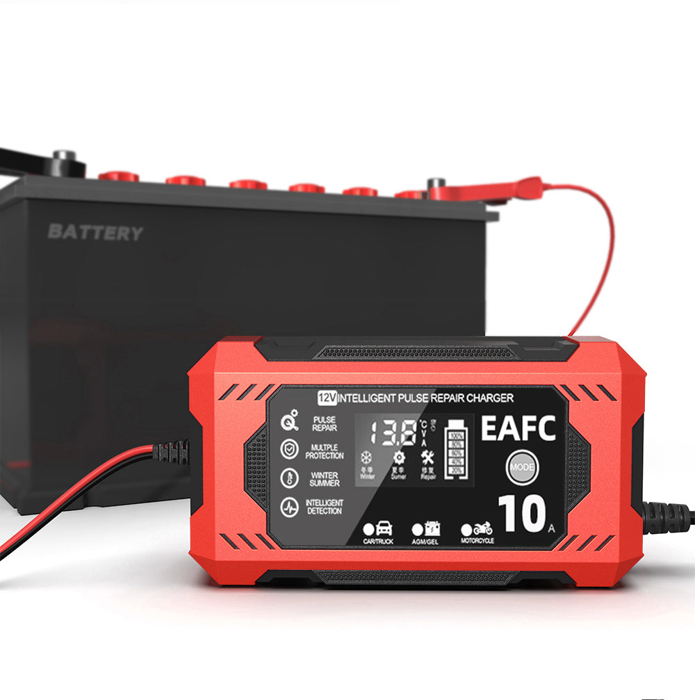 Chargeur batterie voiture 12V 8A technologie réparation par impulsions et désulfatation intelligente