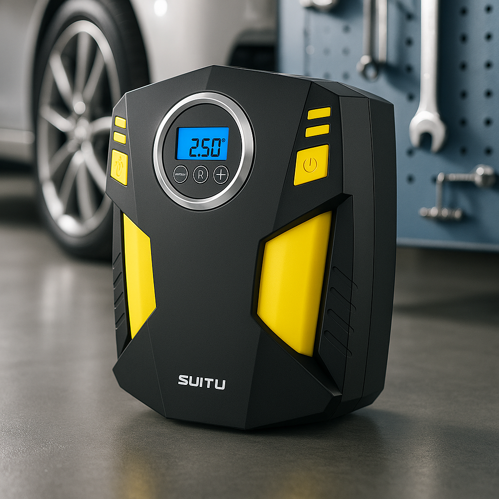 Compresseur portable voiture RapidAir 12V 150PSI utilisation dépannage pneu à plat en bord de route