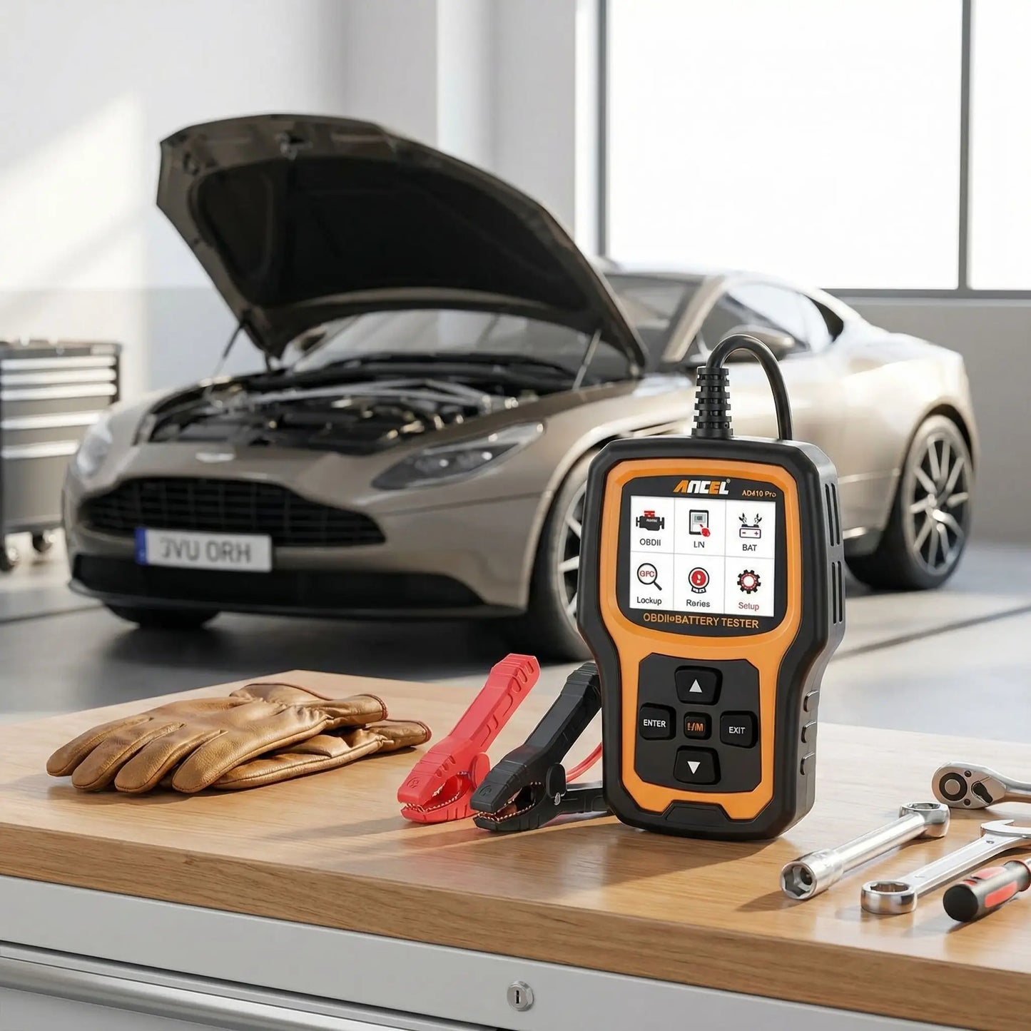  Interface de l'ANCEL AD410 PRO affichant les données OBD2 en temps réel sur écran LCD rétroéclairé