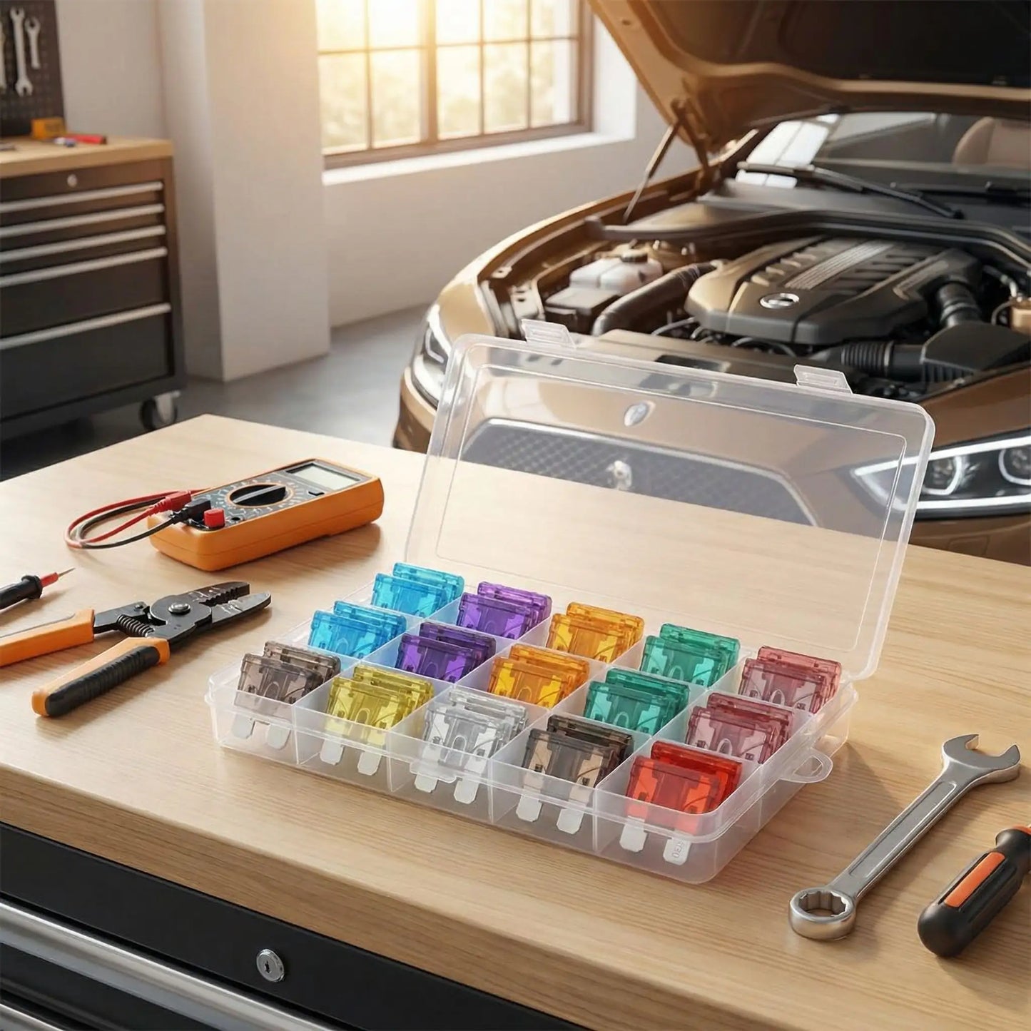 Assortiment fusibles auto 180 pièces avec extracteur remplacement rapide fusible lame voiture et camion