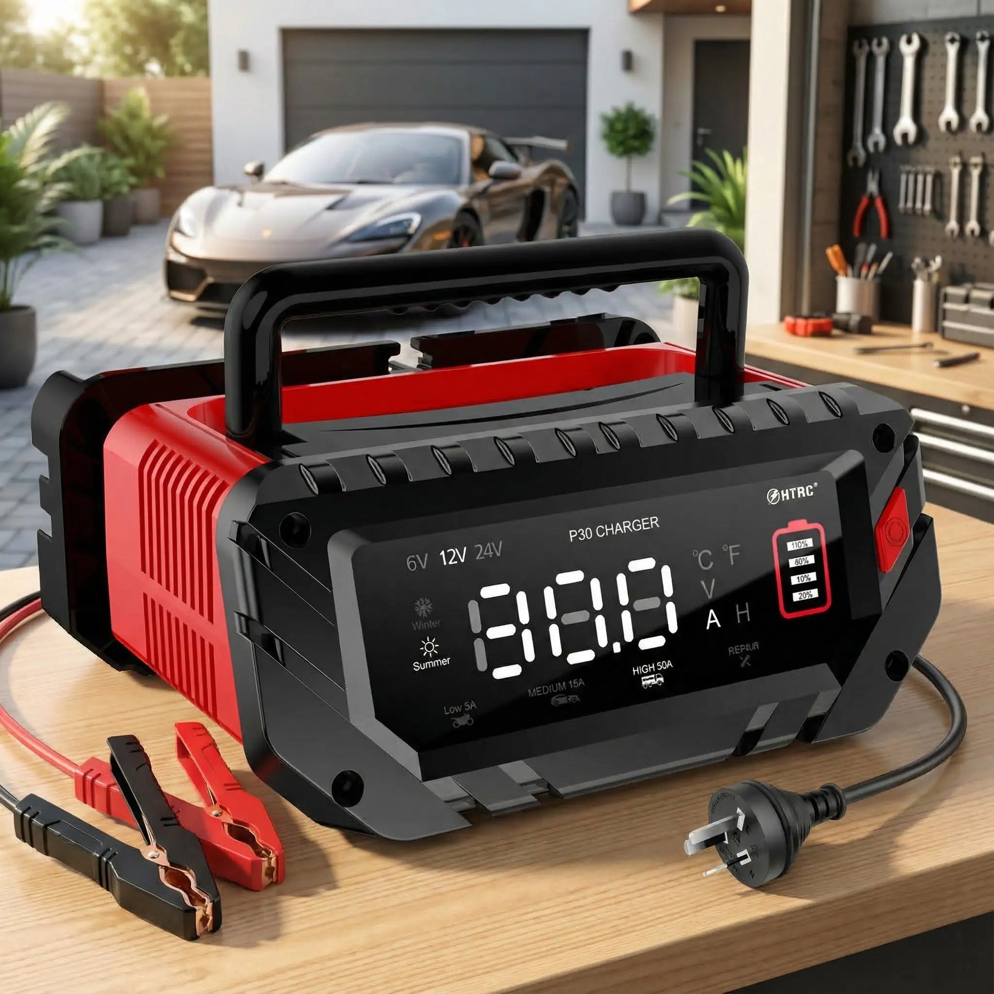 chargeur de batterie intelligent pour voiture m tension rouge