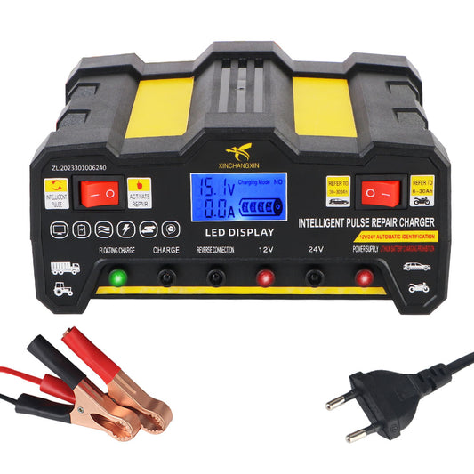 Chargeur de batterie voiture intelligent 600W 12V 24V jaune réparation automatique