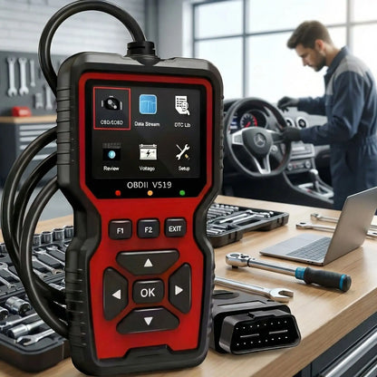 Scanner OBD2 V519 fonctions de diagnostic avancé, réinitialisation des codes défaut et reset des voyants moteur