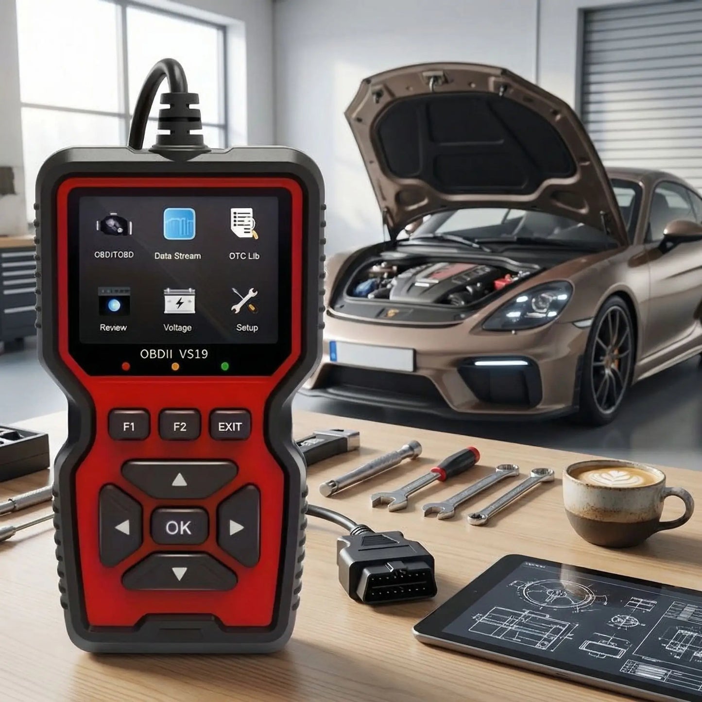 Scanner OBD2 V519 Interface écran affichant les données et temps réel et les codes défaut du véhicule