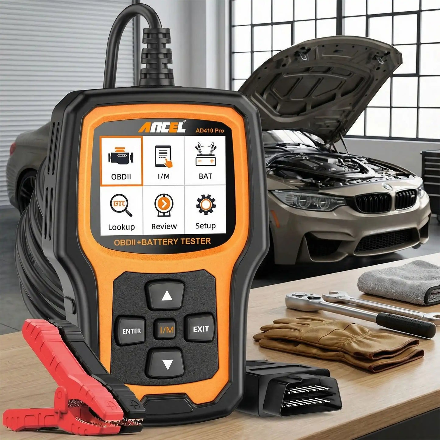 Valise diagnostique auto ANCEL AD410 PRO avec lecteur code OBD2 et testeur de batterie intégré