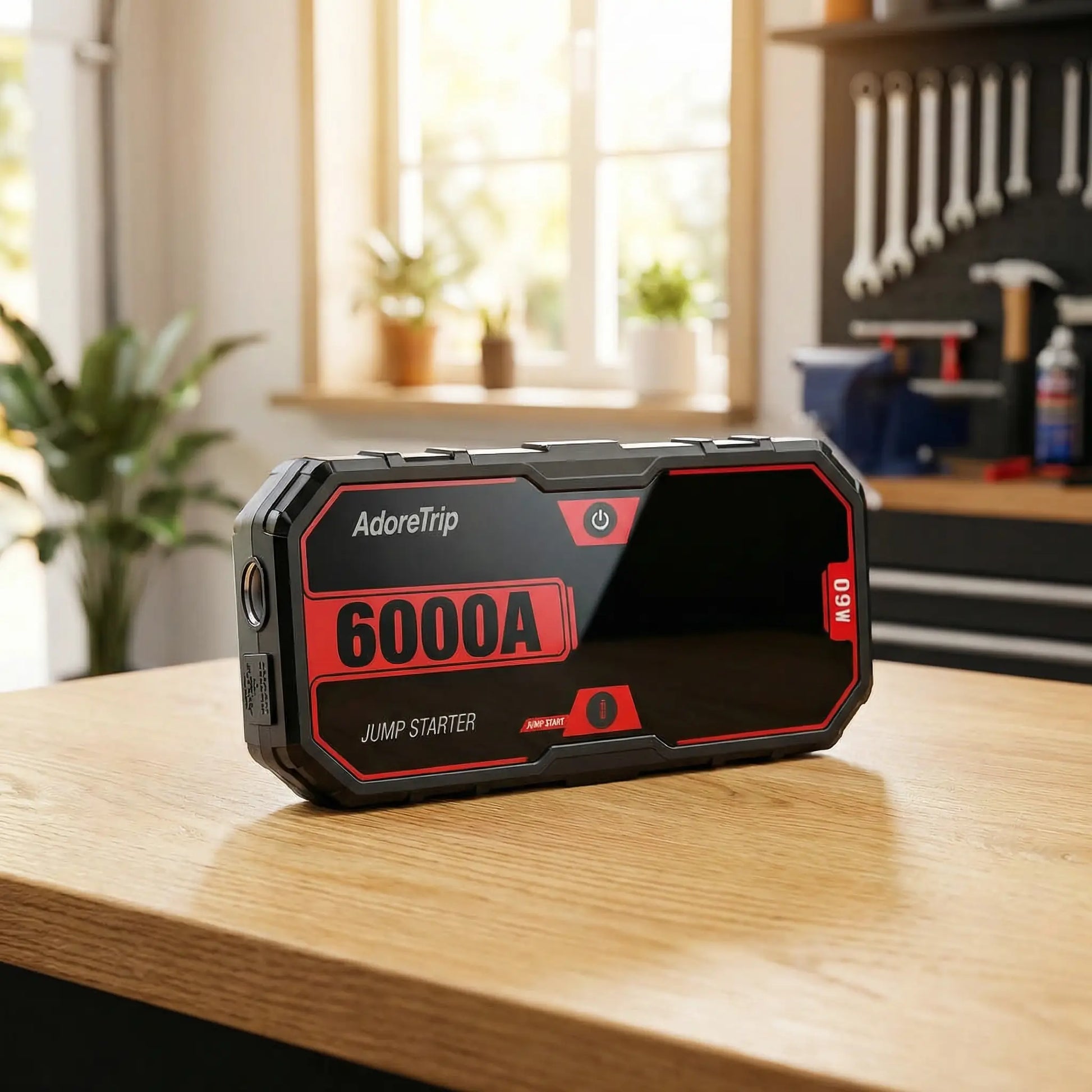 Booster batterie voiture 30000mAh 6250A coloris rouge jump starter secours 12V pour voiture et camion