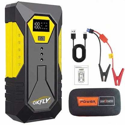 Booster batterie voiture 3000A-4000A jaune ports USB et connecteurs de démarrage