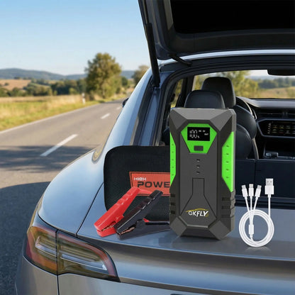 Booster batterie voiture 3000A PowerStart démarreur portable 12V avec affichage LED compatible essence et diesel