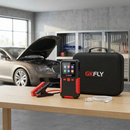 Booster batterie voiture 3000A PowerStart contenu du coffret démarreur portable 12V avec câbles pinces et accessoires