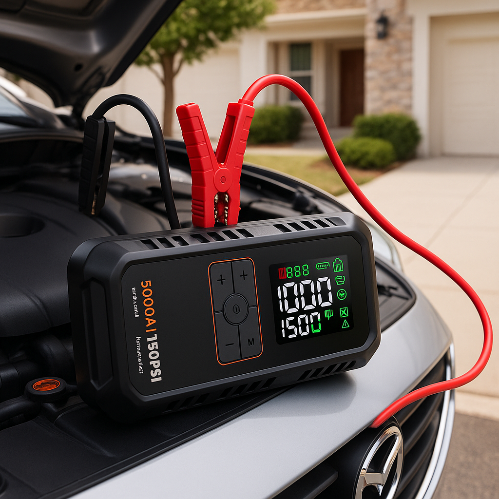 Booster batterie voiture 4-en-1  pinces de démarrage intelligentes avec protection contre court-circuit