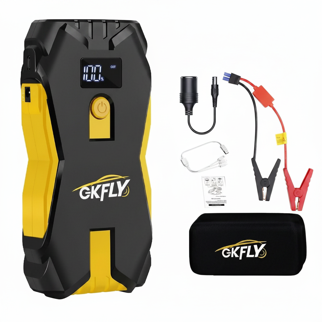 Booster batterie voiture portable GKFLY 3000A-4000A démarrage instantané 12V jaune