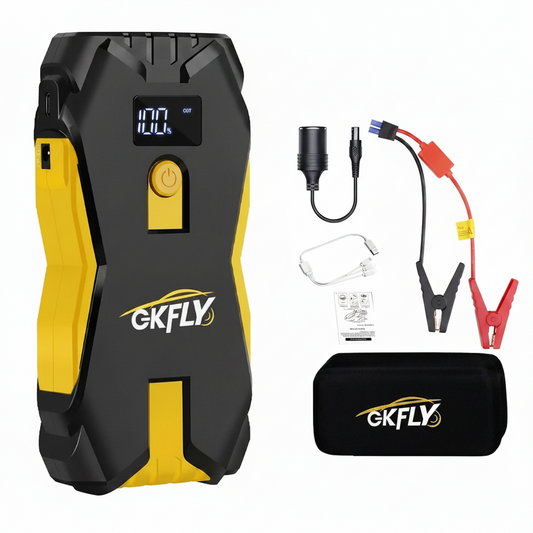 Booster batterie voiture portable GKFLY 3000A-4000A démarrage instantané 12V jaune