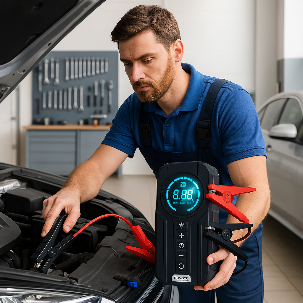Booster batterie voiture UltraStart 10000mAh écran indicateur de charge et protection contre court-circuit