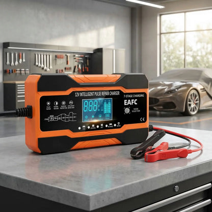Chargeur batterie 12V 12A 240W  affichage et indicateurs de charge