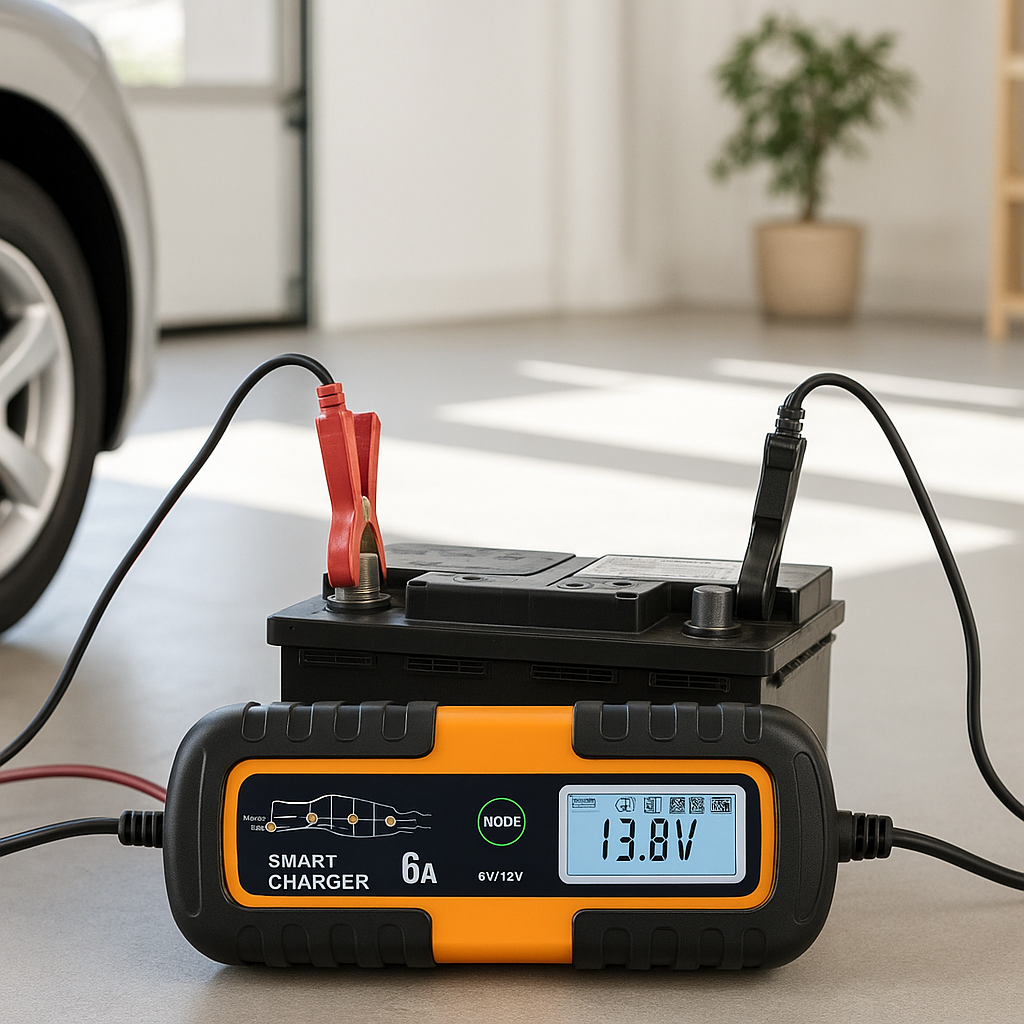 Chargeur 12V 6A avec booster – utilisation sur véhicule voiture et moto