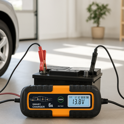 Chargeur 12V 6A avec booster – utilisation sur véhicule voiture et moto