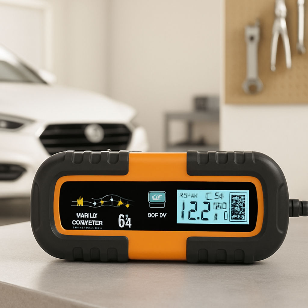 Chargeur Auto-Moto 12V 6A connexion bornes et câbles inclus