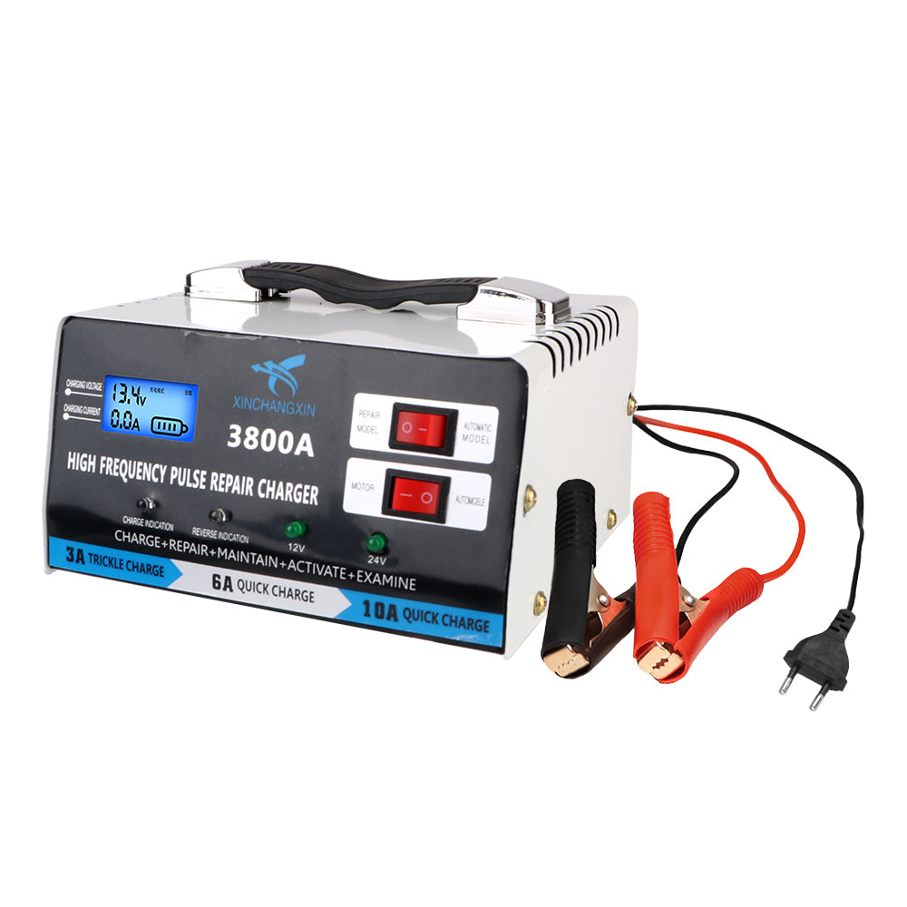 Chargeur batterie voiture 12V/24V 3800A câbles et accessoires inclus