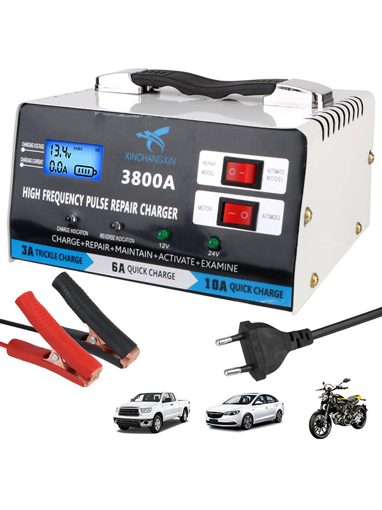 Chargeur batterie intelligent 12V/24V 3800A universel pour voiture et camion