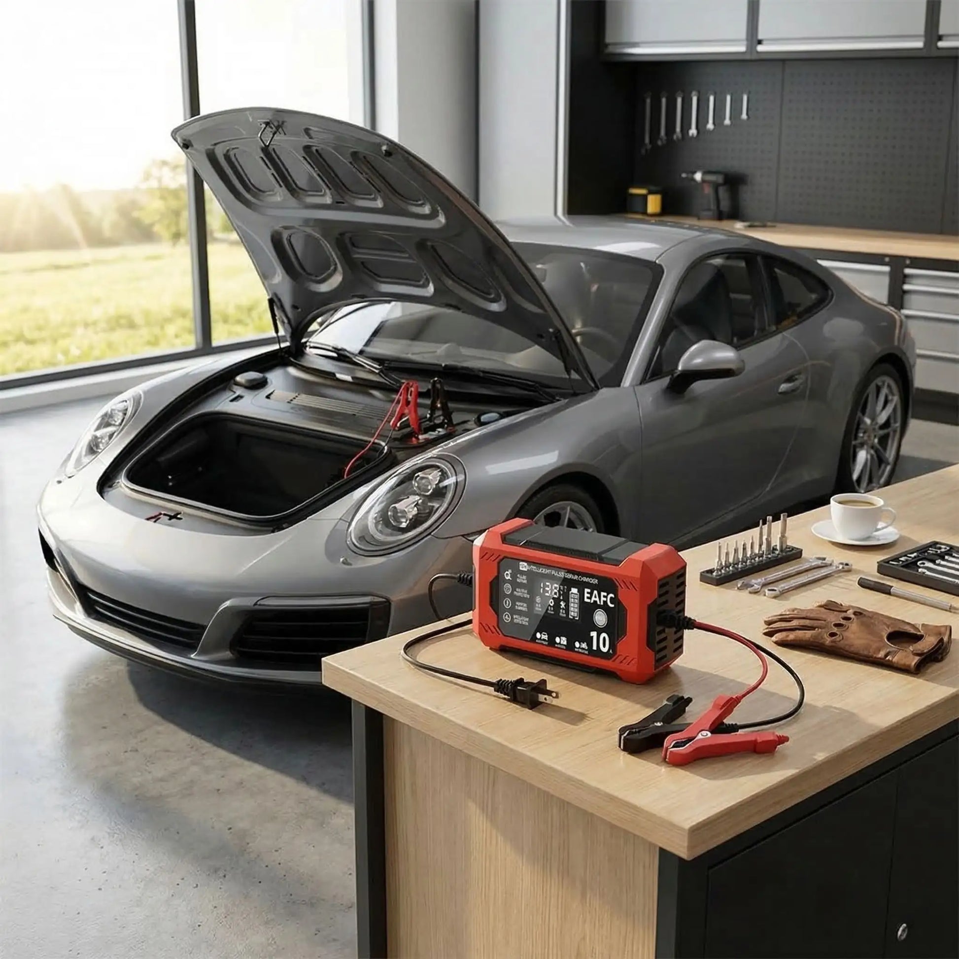 Chargeur batterie voiture 12V 8A mode hiver et maintien de charge pour stockage longue durée
