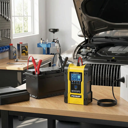 Chargeur de batterie intelligent EnergyBoost 12V 24V 6A fonctions de protection contre surcharge, court-circuit et surtension pour voiture et camion
