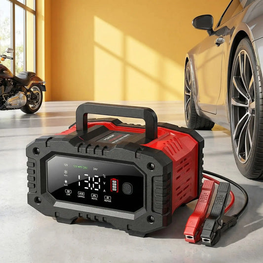 Chargeur batterie FOXSUR 20A 12V/24V avec pinces Pulse Repair AGM GEL LiFePO4