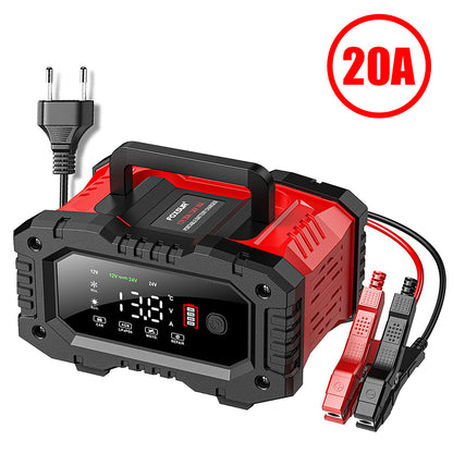 Chargeur batterie voiture FOXSUR 20A 12V/24V compatible AGM GEL LiFePO4