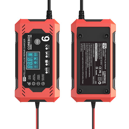 Chargeur batterie voiture intelligent 12V 6A face avant et arrière auto-protect