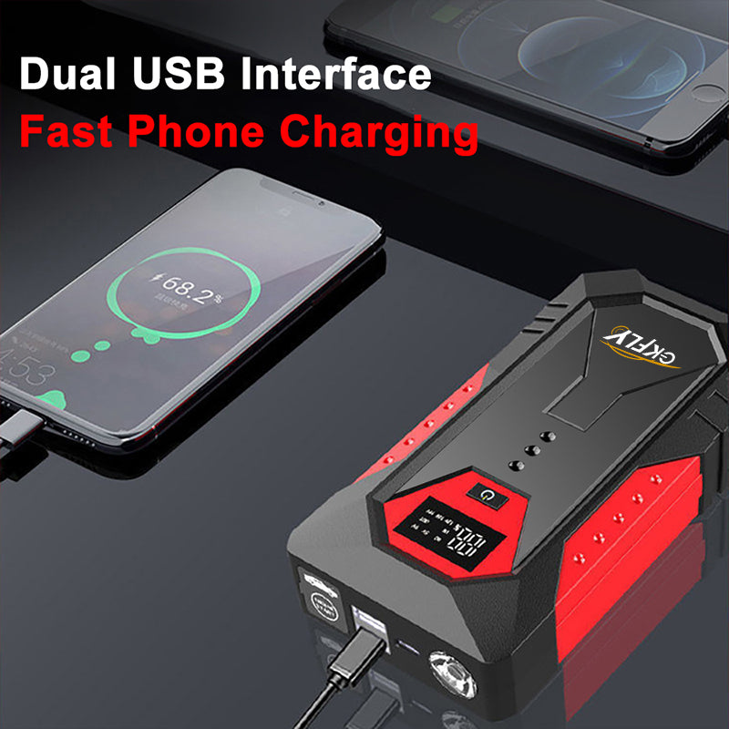 chargeur batterie voiture booster urgence double interface usb