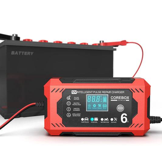chargeur batterie voiture intelligent 12v rouge