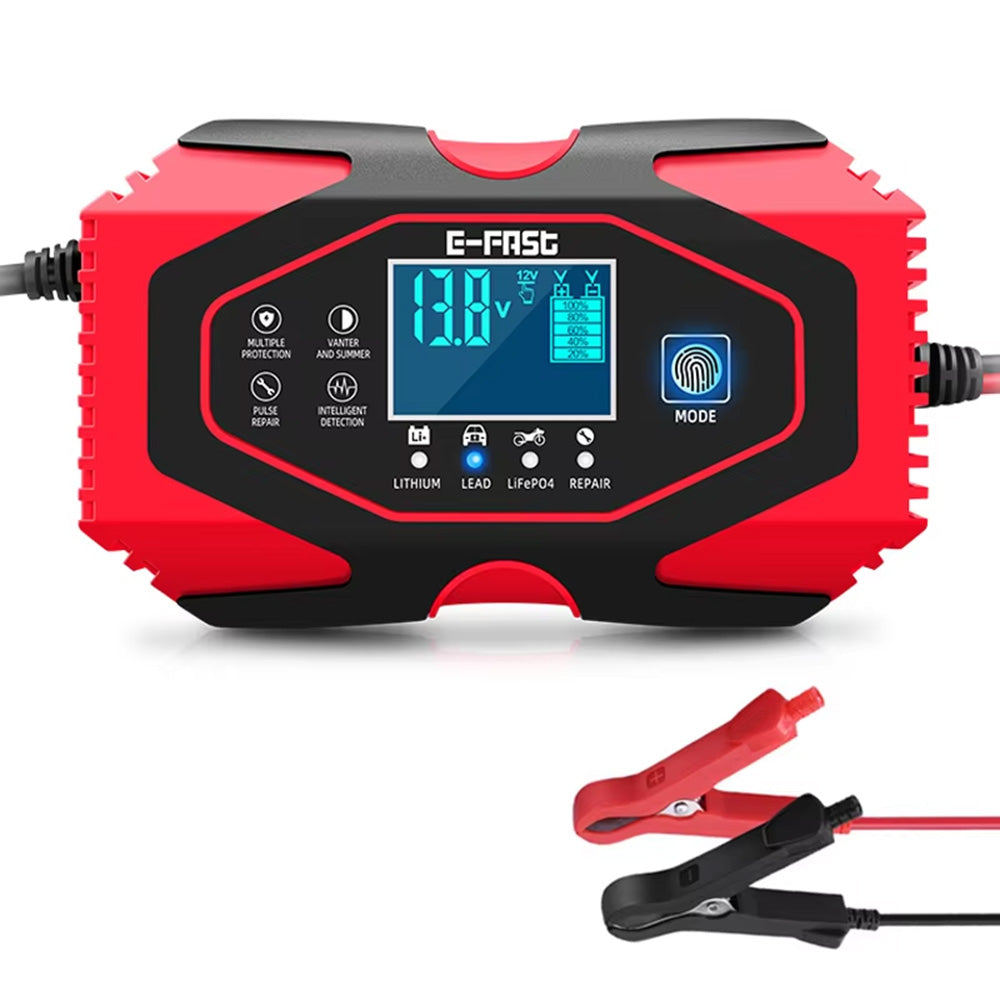 Chargeur de batterie voiture intelligent 12V/24V 600W écran LCD – indicateurs charge temps réel mode automatique