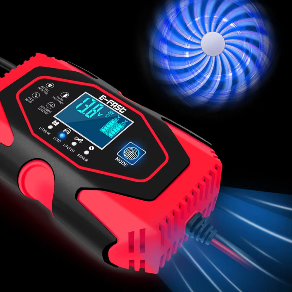 Chargeur de batterie voiture intelligent 12V/24V 600W – ventilateur refroidissement intégré sécurité thermique