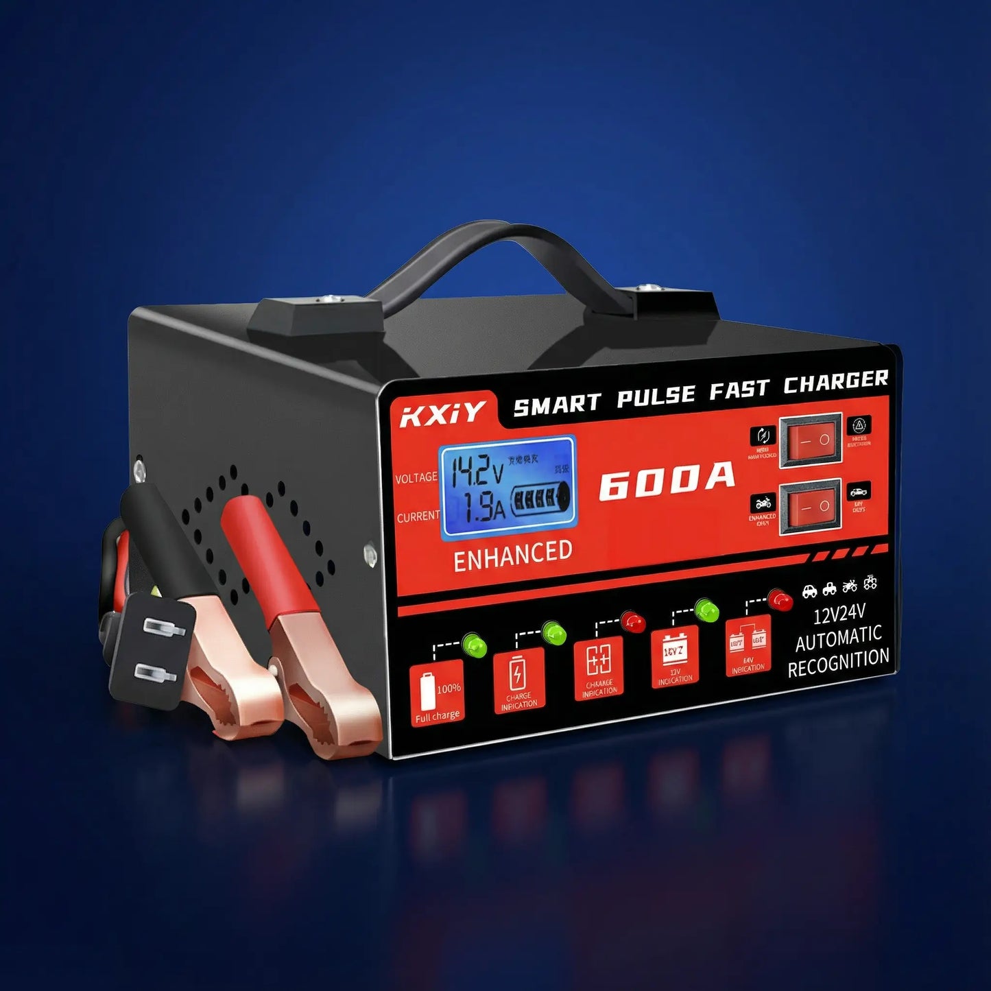 Chargeur de batterie voiture intelligent – Charge rapide et diagnostic automatique 12V 24V