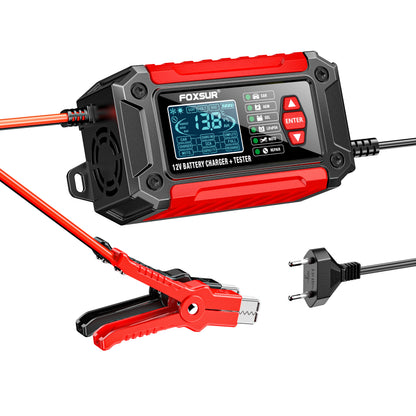 chargeur de batterie voiture testeur lcd cable charge alimentation