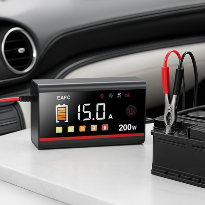 Chargeur Smartpower 12V 15A utilisation sur véhicule, charge batterie voiture