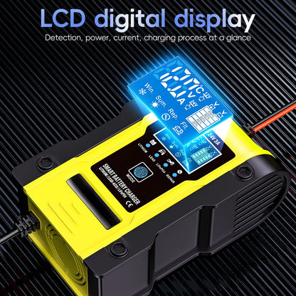 chargeur voiture batterie intelligent ecran lcd