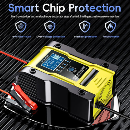 chargeur voiture batterie intelligent puce sécurité intégrée
