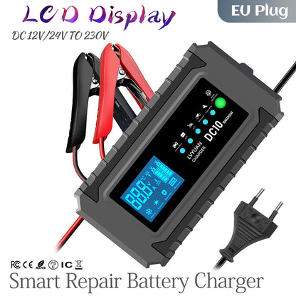 chargeur voiture batterie sauveur ecran lcd