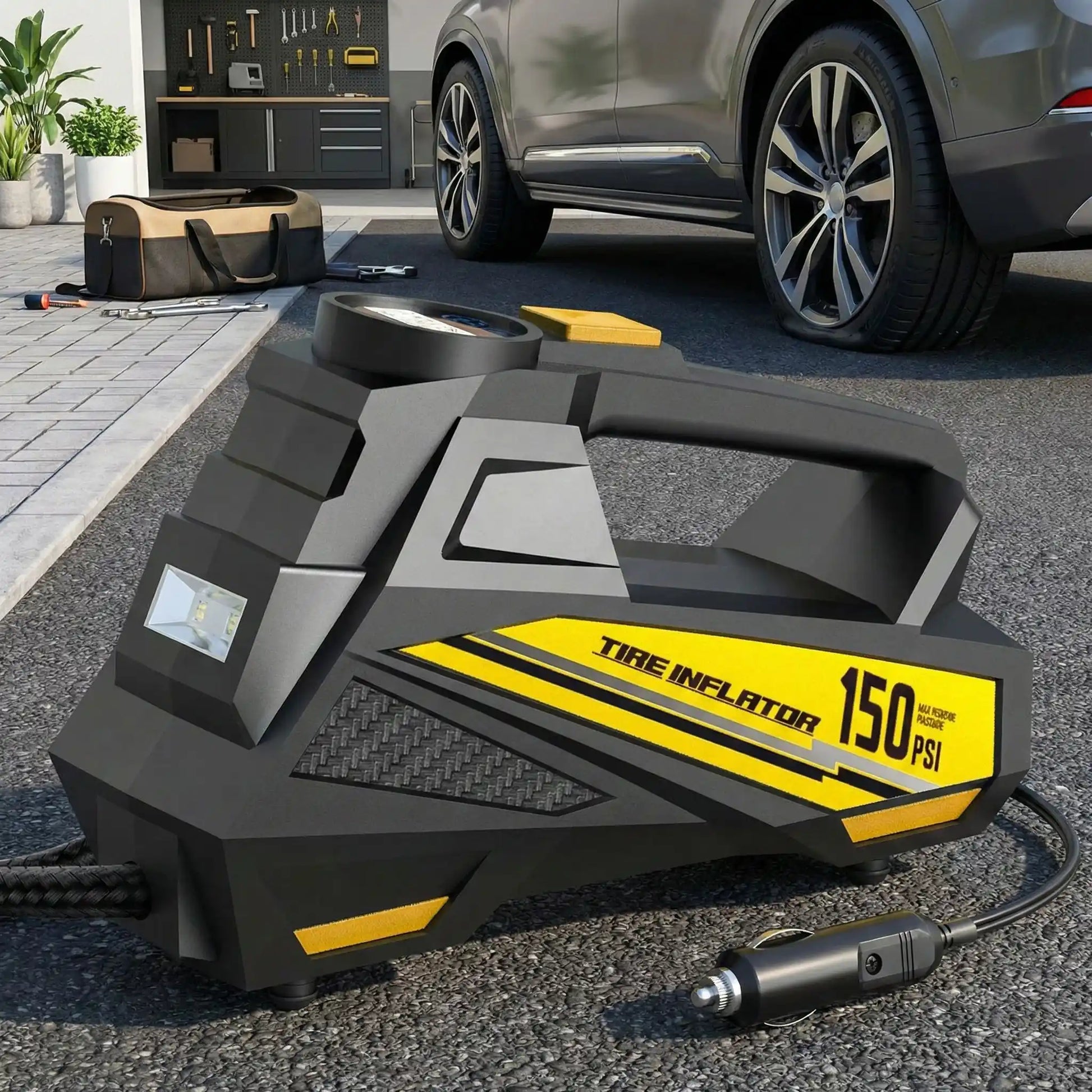 Compresseur portatif SpeedAir voiture câble allume-cigare 12V pour gonflage pneu en déplacement

