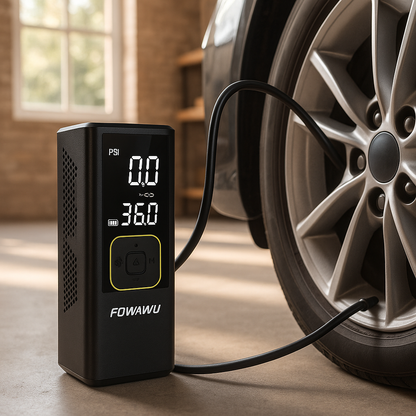 Compresseur portatif voiture UltraPSI 12V tuyau flexible et embouts de gonflage pour pneus voiture et vélo