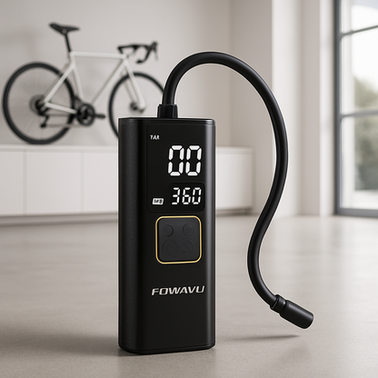 Compresseur portatif voiture UltraPSI 12V vue de face avec écran LCD et boutons de commande