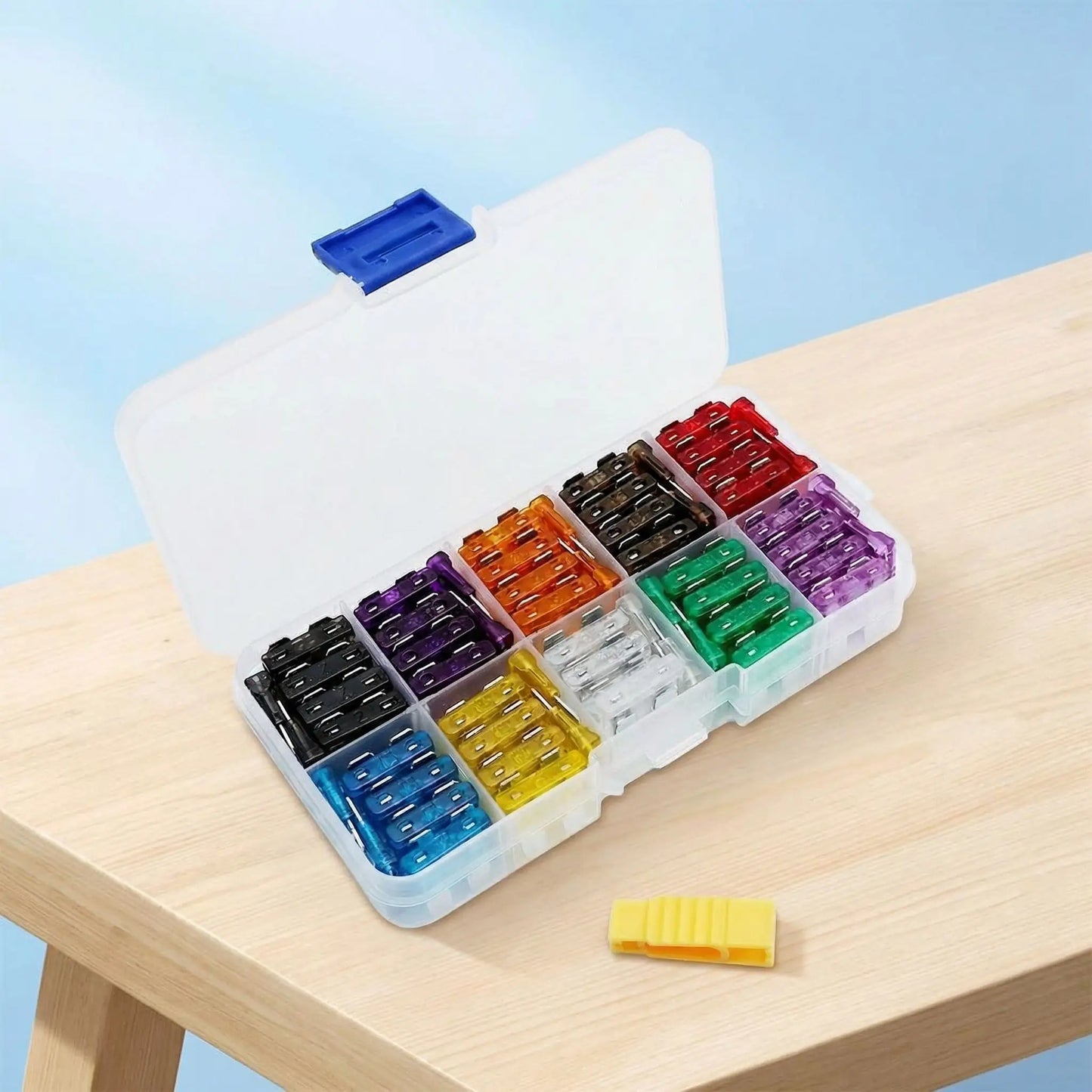 Fusibles auto lame multicolores 180 pièces  kit complet Standard Mini Micro avec boîtier et extracteur