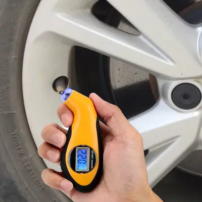 Jauge pression pneu digital jaune connexion valve voiture moto, précision ±1 PSI