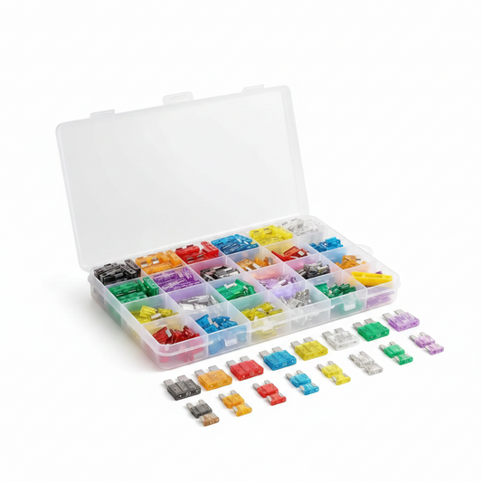 Kit assortiment fusibles auto 180 pièces 10 ampérages avec boîtier organisateur inclus