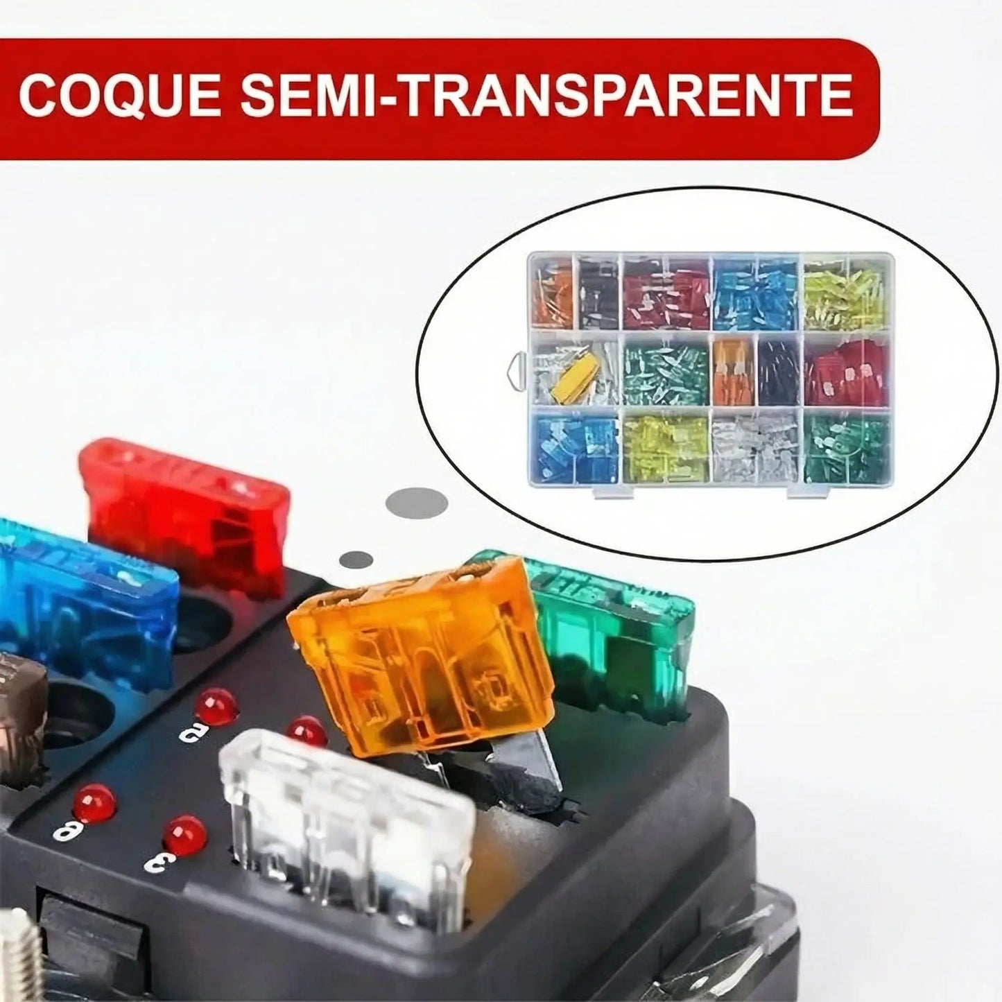 Extracteur fusible auto inclus kit 180 pièces pour retrait et remplacement fusible lame sans outil