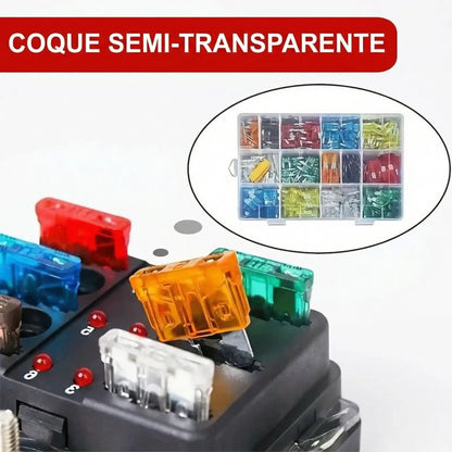 Extracteur fusible auto inclus kit 180 pièces pour retrait et remplacement fusible lame sans outil