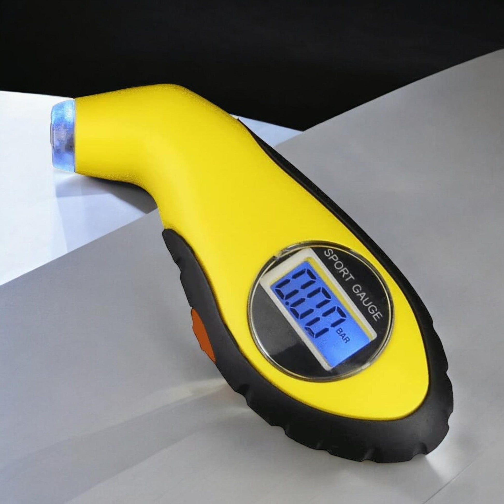 Manomètre pression pneu digital R-6802 jaune vue de face