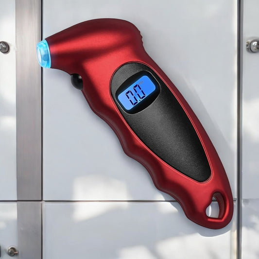 Manomètre pression pneu digital TG205 rouge vue de face