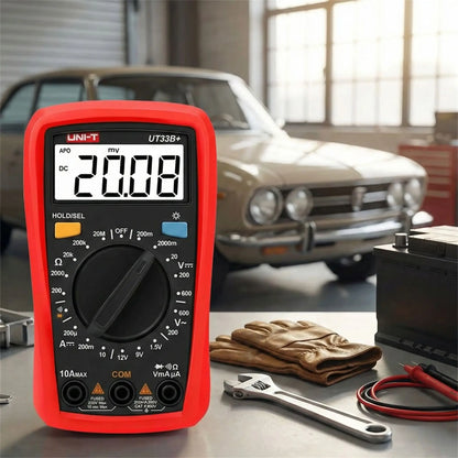 Multimètre auto professionnel UNI-T UT33 affichage numérique mesure tension courant résistance diagnostic électrique voiture